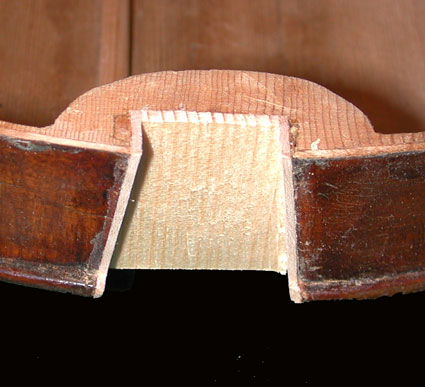 Geigenbau online: Neck recess without back and belly