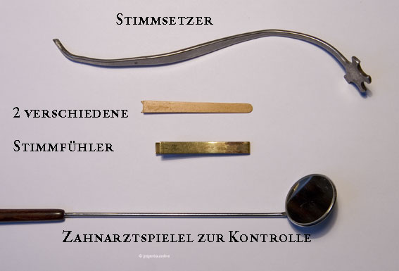 Geigenbau Werkzeug für Stimmstock Stimmsetzer Spiegel Stimmstocklehre